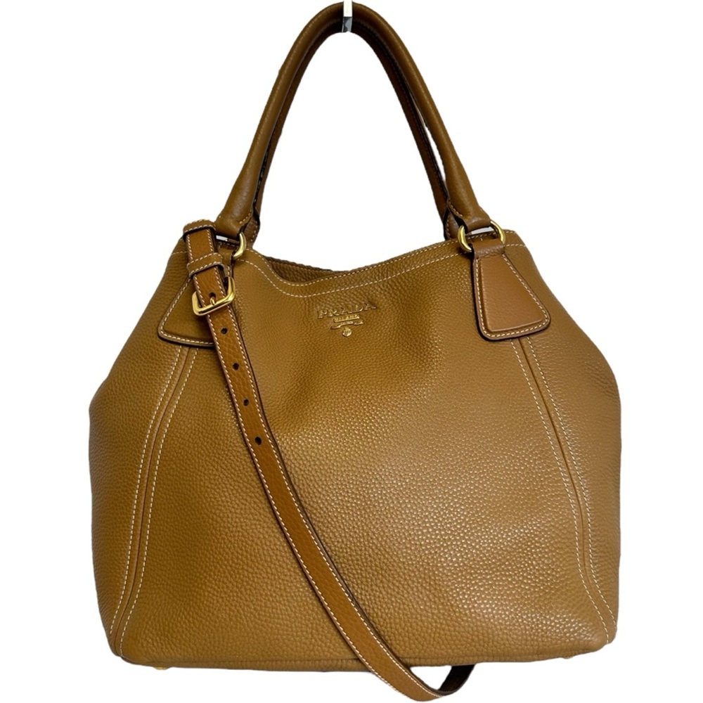 Prada Tan Leather Shoulder Bag